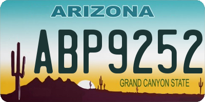 AZ license plate ABP9252
