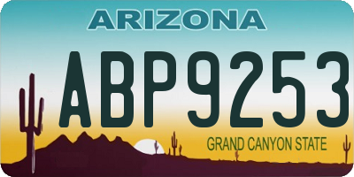 AZ license plate ABP9253