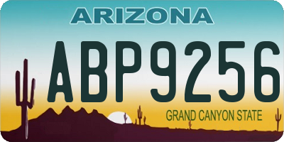 AZ license plate ABP9256