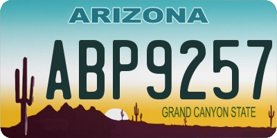 AZ license plate ABP9257