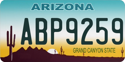 AZ license plate ABP9259