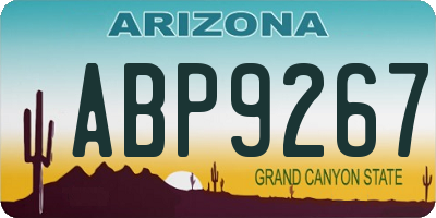 AZ license plate ABP9267