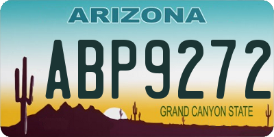 AZ license plate ABP9272