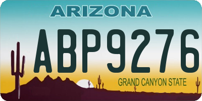AZ license plate ABP9276