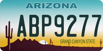 AZ license plate ABP9277