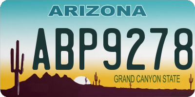 AZ license plate ABP9278