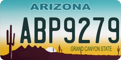 AZ license plate ABP9279