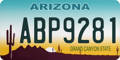 AZ license plate ABP9281