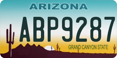 AZ license plate ABP9287