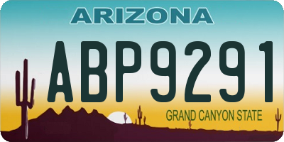 AZ license plate ABP9291