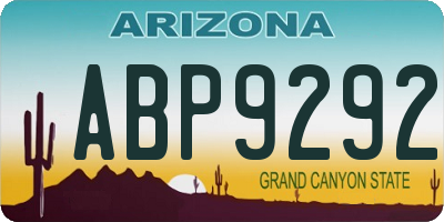 AZ license plate ABP9292