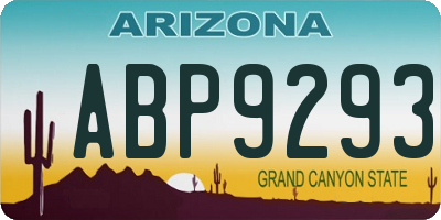 AZ license plate ABP9293