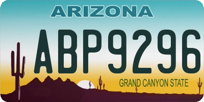 AZ license plate ABP9296