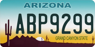 AZ license plate ABP9299