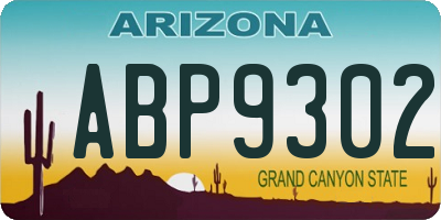 AZ license plate ABP9302