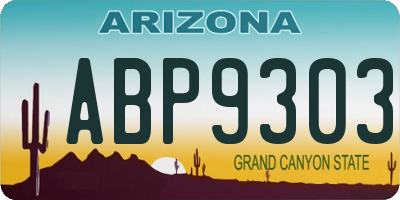 AZ license plate ABP9303
