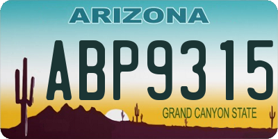 AZ license plate ABP9315