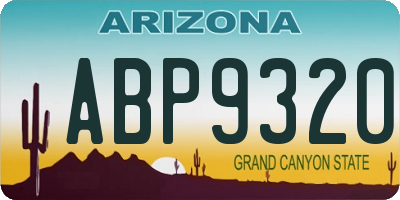 AZ license plate ABP9320