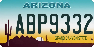 AZ license plate ABP9332