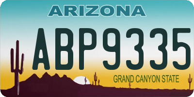 AZ license plate ABP9335