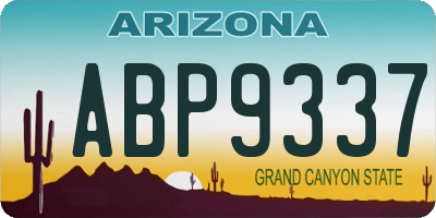 AZ license plate ABP9337
