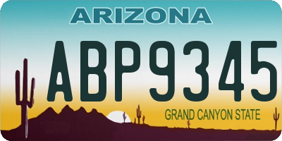 AZ license plate ABP9345