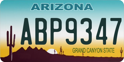 AZ license plate ABP9347
