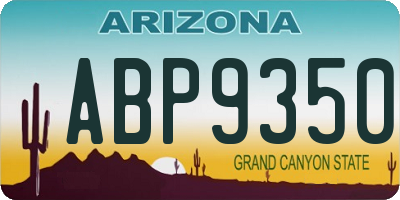 AZ license plate ABP9350