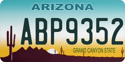 AZ license plate ABP9352