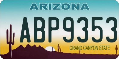 AZ license plate ABP9353