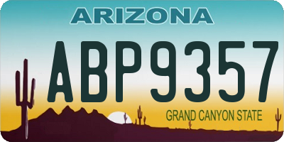AZ license plate ABP9357