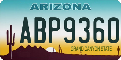 AZ license plate ABP9360