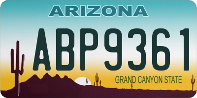 AZ license plate ABP9361