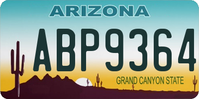 AZ license plate ABP9364