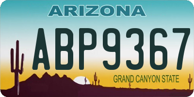 AZ license plate ABP9367