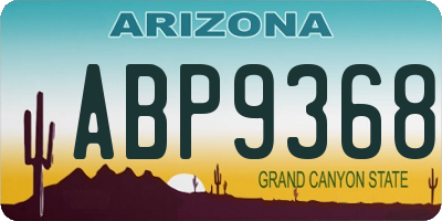 AZ license plate ABP9368
