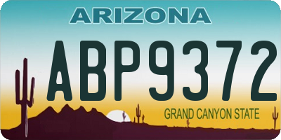 AZ license plate ABP9372