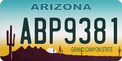 AZ license plate ABP9381