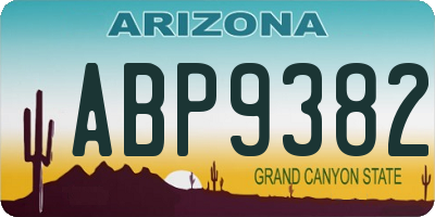 AZ license plate ABP9382