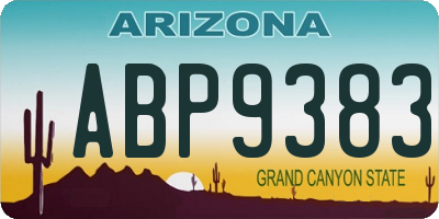 AZ license plate ABP9383