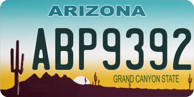 AZ license plate ABP9392
