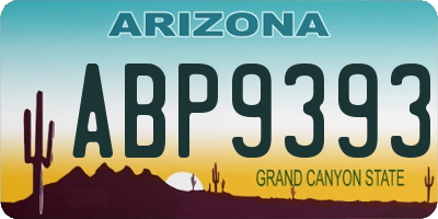 AZ license plate ABP9393