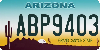AZ license plate ABP9403