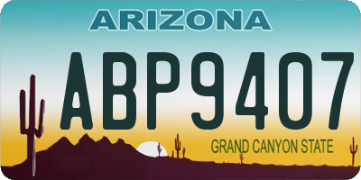 AZ license plate ABP9407