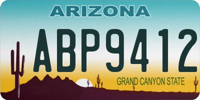 AZ license plate ABP9412