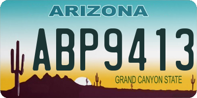 AZ license plate ABP9413