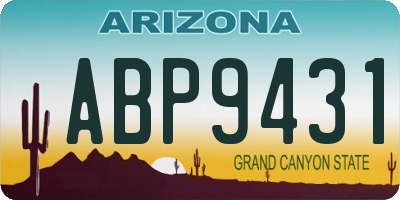 AZ license plate ABP9431