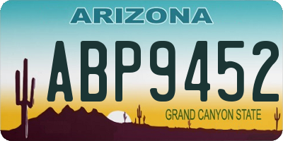 AZ license plate ABP9452