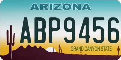 AZ license plate ABP9456