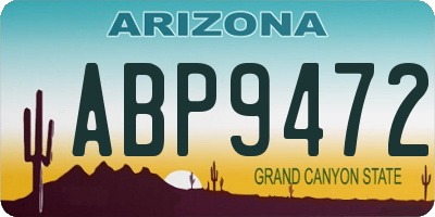 AZ license plate ABP9472